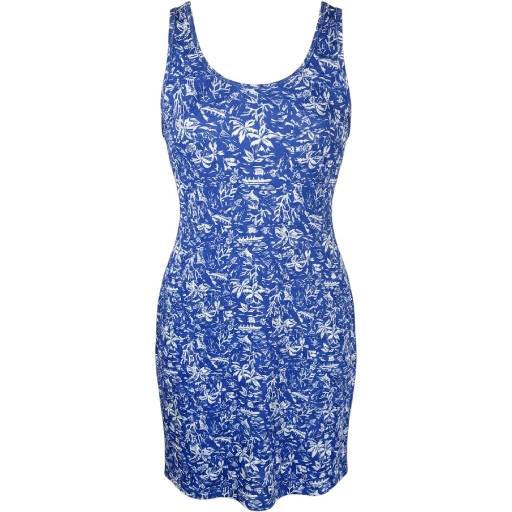 Columbia Freezer III Dress Women Small Blue White Tropical PFG Activewear EUC